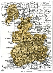 Karte von Lancashire von Unbekannt