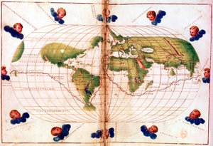 Karte von Magellans Weltumsegelung, 1519-1521 von Unbekannt