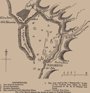 Karte der Bucht von Navarino, Erstes Viertel des 19. Jahrhunderts