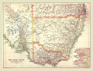 Karte von New South Wales und Victoria, 1902 von Unbekannt