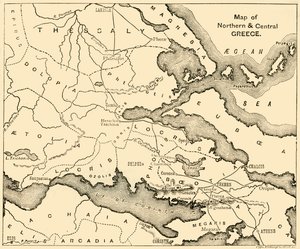 Karte von Nord- und Mittelgriechenland, 1890 von Unbekannt
