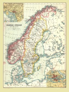 Karte von Norwegen und Schweden, 1902 von Unbekannt