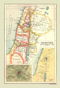 Karte von Palästina, zeigt die Aufteilung in Stämme, 1902