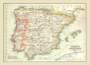Karte von Spanien und Portugal von Unbekannt