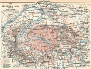 Karte der Belagerung von Paris, 1870-71, 1907