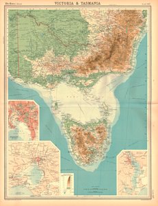 Karte von Victoria und Tasmanien von Unbekannt