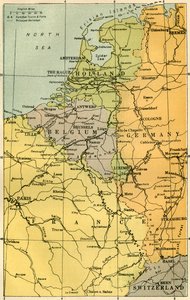 Karte der belgischen Grenze mit Festungen, 1919 von Unbekannt