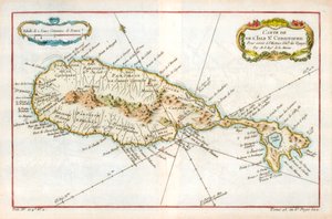 Karte der Karibikinsel St. Christopher, um 1764 von Unbekannt
