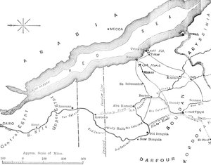 Karte des Landes zwischen Ägypten und dem Sudan von Unbekannt
