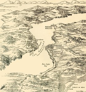 Karte der Dardanellen, Erster Weltkrieg, 1915, ca. 1920 von Unbekannt