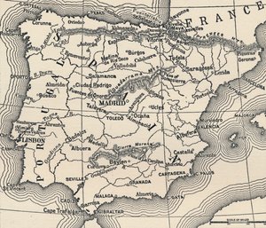 Karte der spanischen Kampagne, um 1807-1814, 1896