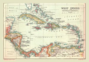 Karte der Westindischen Inseln und Zentralamerika, 1902 von Unbekannt