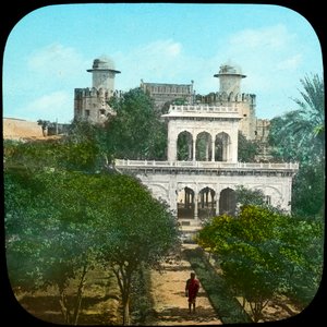 Marmor-Pavillon in den Fort Gardens, Lahore, Indien, spätes 19. oder frühes 20. Jahrhundert