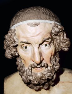 Marmorporträtbüste von Homer, römisch, aus Baiae, Kampanien, Italien, 1.-2. Jahrhundert von Unbekannt