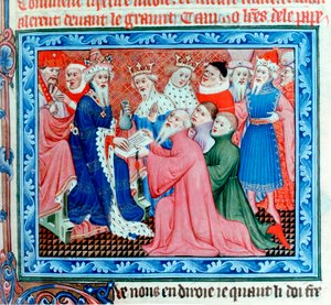 Marco Polo, venezianischer Reisender und Kaufmann trifft Kublai Khan, 13. Jahrhundert