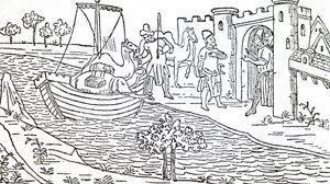 Marco Polo und seine Onkel kommen in Hormuz an von Unbekannt
