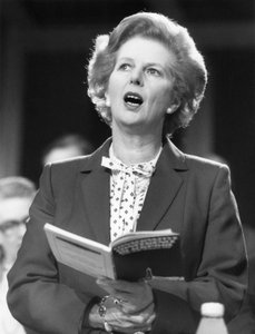 Margaret Thatcher, britische Politikerin, um 1980er von Unbekannt