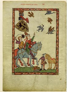 Markgraf Heinrich III. von Meißen, aus dem Codex Manesse, zwischen 1305 und 1340 von Unbekannt