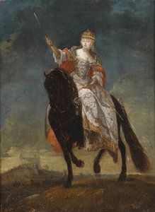 Maria Theresia als Königin von Ungarn auf dem Krönungshügel von Pressburg, Mitte des 18. Jahrhunderts von Unbekannt