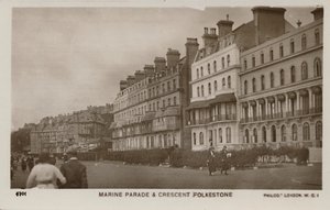 Marine Parade & Crescent Folkestone, spätes 19.-frühes 20. Jahrhundert von Unbekannt