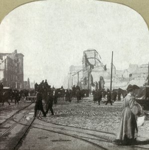 Market St. vom Fährterminal - Chronicle und Call Gebäude in der Ferne, 1906 von Unbekannt