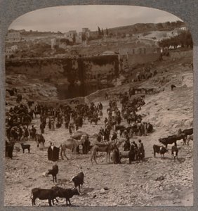 Markttag am Teich von Gihon, ca. 1900