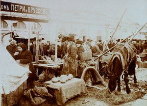 Markt an der Moskvoretskaya-Uferpromenade, Moskau, Russland, 1911