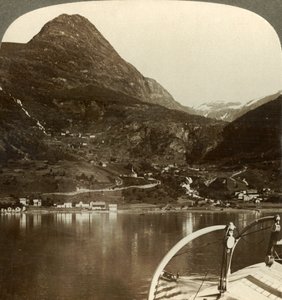 Marok und die dahinter liegenden Riesenhöhen, S.S.O. vom Geirangerfjord, Norwegen, ca. 1905 von Unbekannt