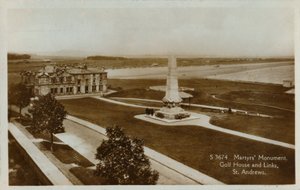 Märtyrerdenkmal, Golfhaus und Links, St. Andrews, um 1900 von Unbekannt