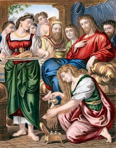 Maria Magdalena salbt die Füße Jesu, ca. 1860