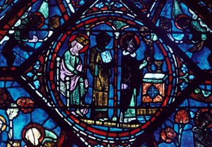 Messe des Heiligen Ägidius, Buntglasfenster, Kathedrale von Chartres, Frankreich, 1194-1260