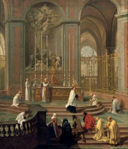 Messe gelesen vom Kanoniker de la Porte, oder der Hauptaltar von Notre Dame, Paris, 1708-1710