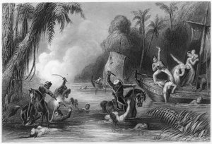 Massaker in den Booten vor Cawnpore, 1857, ca. 1860