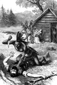 Massaker an Siedlern durch amerikanische Ureinwohner, 17. Jahrhundert, ca. 1880