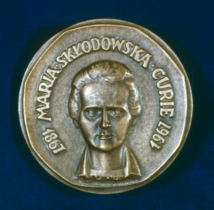 Medaille zur Erinnerung an Marie Sklodowska Curie, polnisch-französische Physikerin, 1967