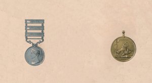 Medaillen für Schlachten in Indien, um 1911