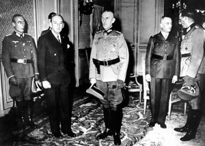 Treffen zwischen deutschen Offizieren und französischen Vichy-Regierungsbeamten, Frankreich, 1940-1944 von Unbekannt