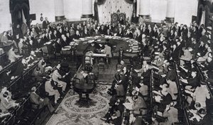 Treffen des Völkerbundes am 10.06.1929 im Senatspalast in Madrid, Spanien von Unbekannt