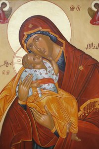 Melkitische Ikone: Jungfrau und Kind, Nazareth, Israel von Unbekannt