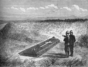 Gedenkstein an der Stelle, wo Prinz Louis Napoleon getötet wurde, um 1880 von Unbekannt