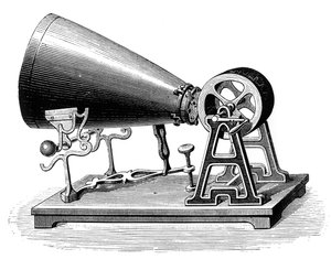 Phonautograph aus der Mitte des 19. Jahrhunderts, ca. 1880