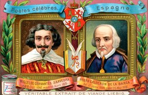 Miguel de Cervantes Saavedra und Pedro Calderon De La Barca, ca. 1900