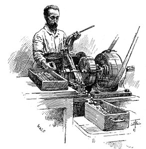 Kanten von Münzen fräsen, Royal Mint, London, 1891 von Unbekannt