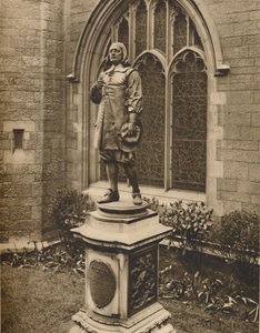 Miltons Statue vor seiner eigenen Grabstätte in der Stadt, um 1935 von Unbekannt