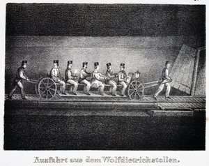 Salzmine: Transport im Wolfdietrich-Tunnel, Durrnberg, Österreich von Unbekannt