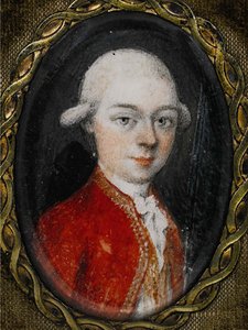 Miniaturporträt von Wolfgang Amadeus Mozart 1756-1791, 1777 von Unbekannt