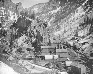 Bergbau-Camp, Nevada, USA, um 1900