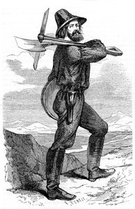 Goldsucher in den kalifornischen Goldfeldern, 1853 von Unbekannt