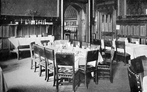 Tisch der Minister, Speisesaal des House of Commons, Palace of Westminster, London, um 1905 von Unbekannt