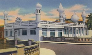 Mohammedanische Moschee, Port of Spain, Trinidad, B.W.I., um 1940er Jahre